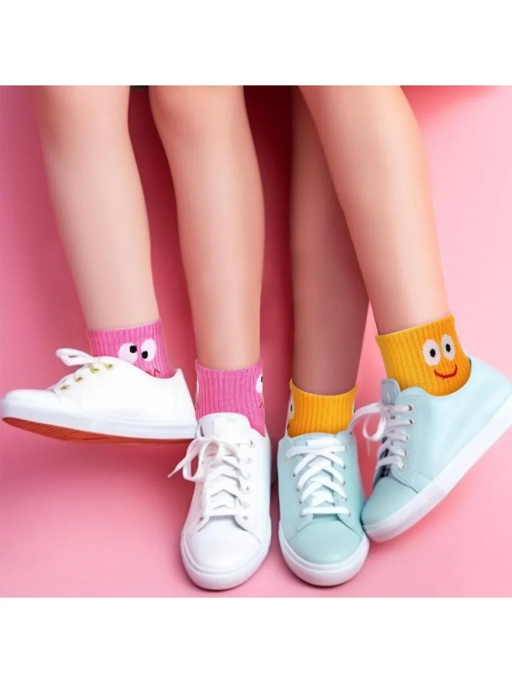 10 Pairs Funny Cartoon Face Socks for Kids - Silly Cotton Novelty Socks for